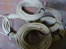 Five Rolls of Wire Cord Hemp Rope