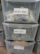 *Three Drawer Unit Containing Cage Nuts and Other
