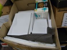 Box of Stationery; Rubber Bands, Labels, A6 Lined
