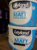 2x 10L of Leyland Matt Emulsion (1x brilliant whit