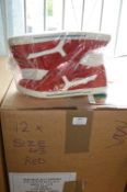 Twelve Pairs of Size: 43 Red Trainers