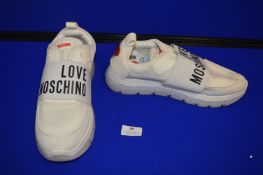 Moschino White Trainers Size: 8