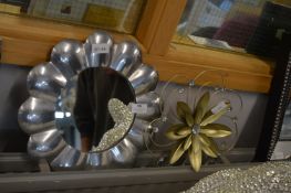 Mirror and a Floral Metal Ornament