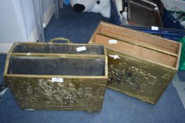 *Two Brass Newspaper Racks