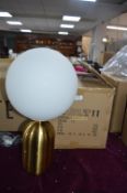 *Frosted White Table Lamp on Metal Base