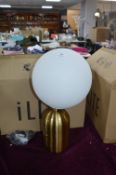 *Frosted White Table Lamp on Metal Base