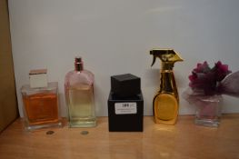 Five Assorted Ladies Fragrances; Lalique, Moschino