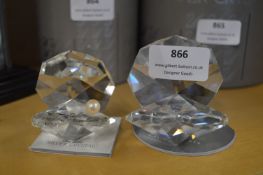 Two Swarovski Crystal Oysters