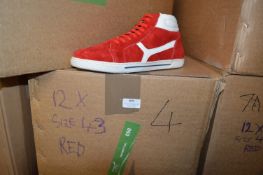 Twelve Pairs of Size: 43 Red Trainers