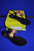 Ted Baker Black & Gold Flats Size: 41