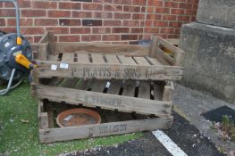 Three Vintage Wooden Garden Trays