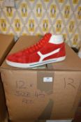 Twelve Pairs of Size: 45 Red Trainers