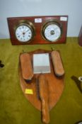 Clock Barometer and a Wall Mounted Brush Set