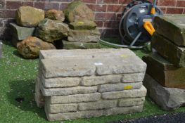 Four Garden Edging Wall Blocks