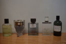 Five Assorted Gent's Fragrances; Mont Blanc, Jimmy