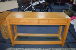 Solid Oak Console Table