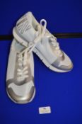 Calvin Klein White & Sliver Trainers Size: 42