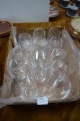 Fourteen Glass Tumblers
