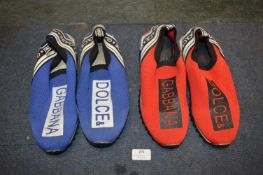 Two Pairs of Dolce & Gabbana Slip-on Trainers Size