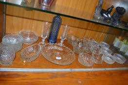 Coronation Glass Dish plus Assorted Glassware