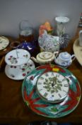 Pottery Chargers, Teapots, Cake Stands, etc.