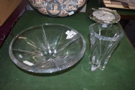 Lead Crystal Fruit Bowl and Vase