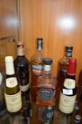 Four Opened Whiskies plus Two Small Wines