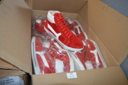 Twelve Pairs of Size: 44 Red Trainers