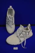 Emporio Armani White & Grey Trainers Size: 10