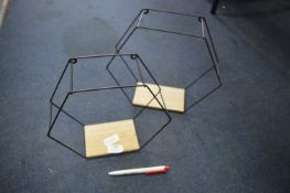 Two Metal Wire Shelves