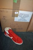 Twelve Pairs of Size: 43 Red Trainers
