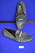 Emporio Armani Blue Loafers Size: 9