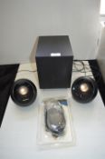Pair of Creative Speakers, Subwoofer, and Garmin A