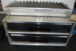 Pair of Sony CD Players in Aluminium Flight Case