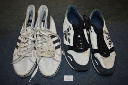 Two Pairs of Armani and Adidas Trainers
