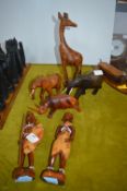 Ethnic Carved Wooden Animals and Figures