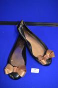 Ted Baker Black & Gold Flats Size: 41