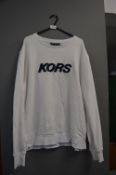 Michael Kors White Sweatshirt Size: XL