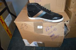 Twelve Pairs of Size: 45 Black Trainers
