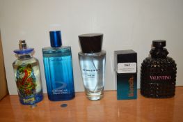Five Assorted Gent's Fragrances; Valentino, Burber