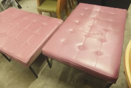 * 2 x pink faux leather benches