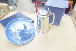 * Silver tankard and display plate