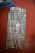 *Single Grey Tartan Eyelet Curtain (AF) 167x228cm