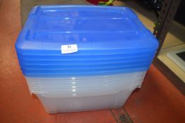 *Five Plastic Tubs with Lids (AF)