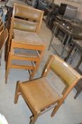 *Four Upholstered Wood Framed Stacking Chairs