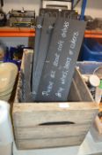 *Wooden Crate Containing Blackboard Hanging Sign e