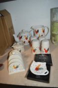 *Churchill Rooster Pattern Toast Rack, Teapot, etc