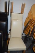 *Three Creams Leatherette Dining Chairs