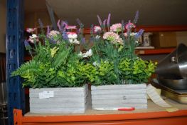 *Two Small Artificial Flower Decorations