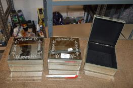 *Three Mirrored Jewellery Boxes